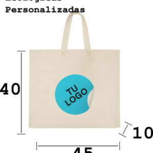 100 Bolsas Friselina personalizadas 45x40x10 con asa