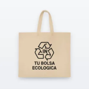 Bolsa de friselina 45x40x10 con asa, color beige - Indusnort