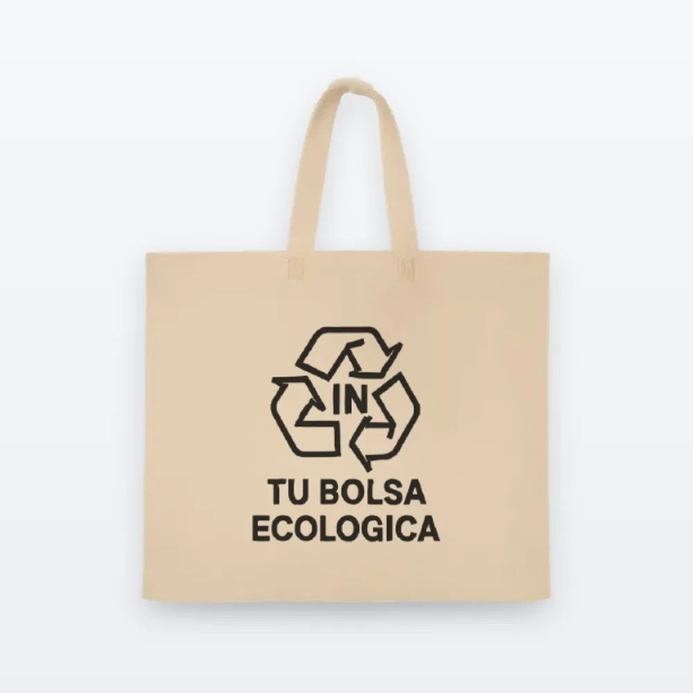 Bolsa de friselina 45x40x10 con asa, color beige - Indusnort