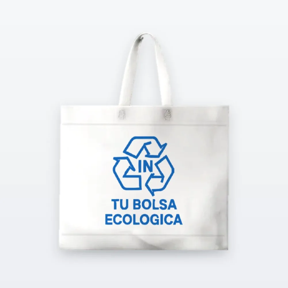 Bolsa de friselina 45x40x10 con asa, color blanca - Indusnort
