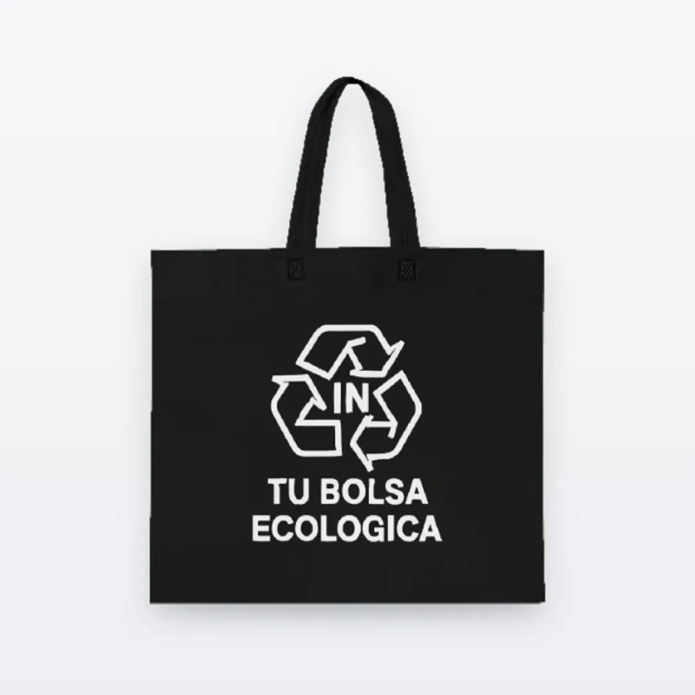 Bolsa de friselina 45x40x10 con asa, color negra - Indusnort